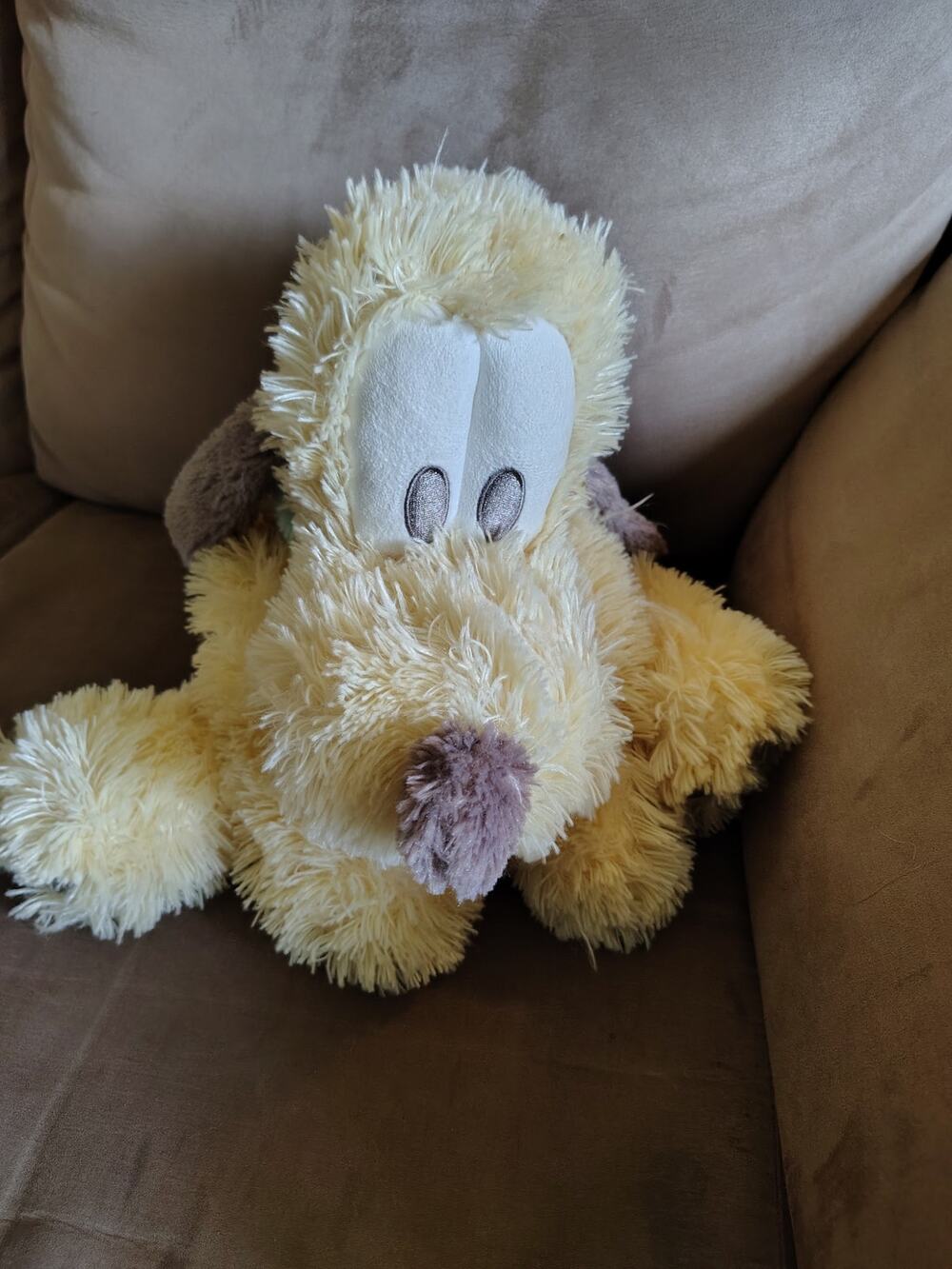 Walt Disney World Yellow Baby Pluto Floppy Shaggy Puppy Stuffed Animal Plush 17"
